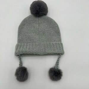 Top Paw Gray Soft L/XL Dog Pom Pom Balls Beanie Pet Cap Hat Tassels Winter  NWOT